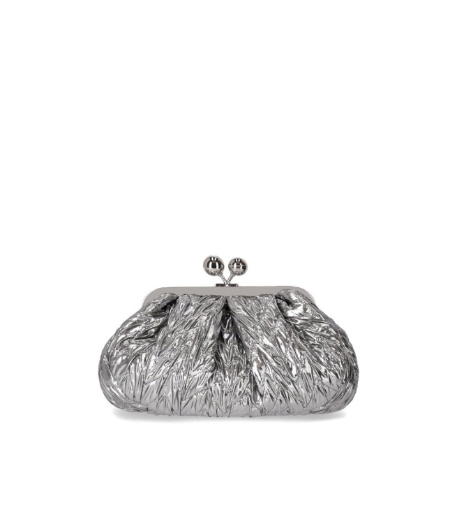 Max Mara Pasticcino Danza Small Silver Clutch Bag In Silver
