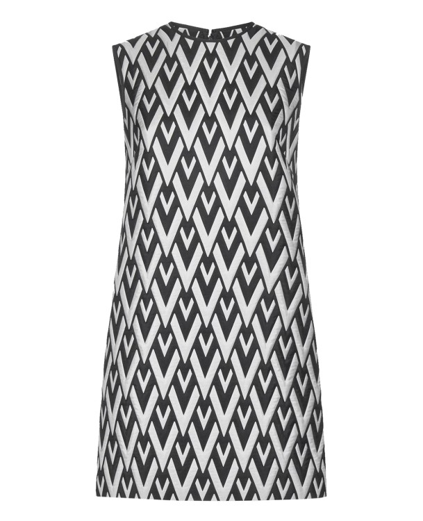 Shop Valentino Jacquard Mini Dress In Grey