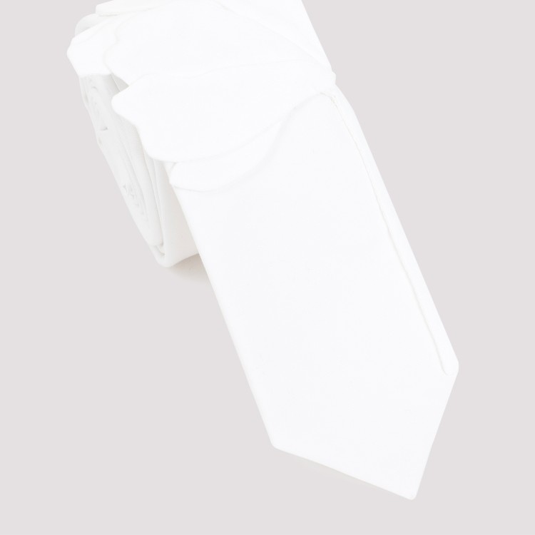 Shop Valentino Off White Cotton Tie