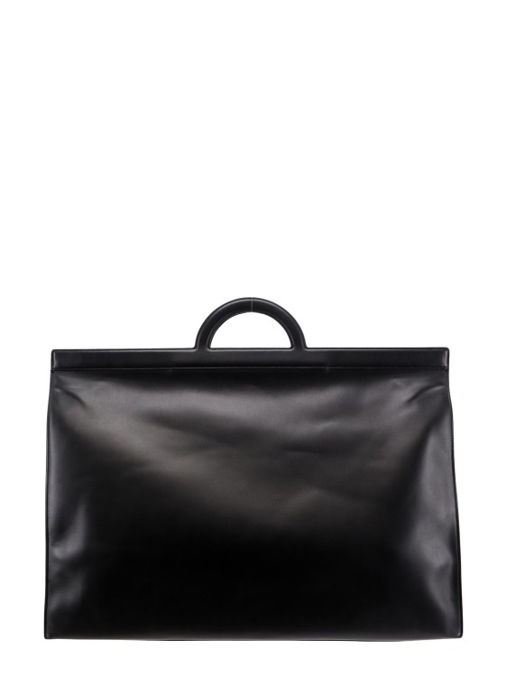 Shop Valentino Leather Handbag With Frontal Hanya Yanagihara's Citation In Black