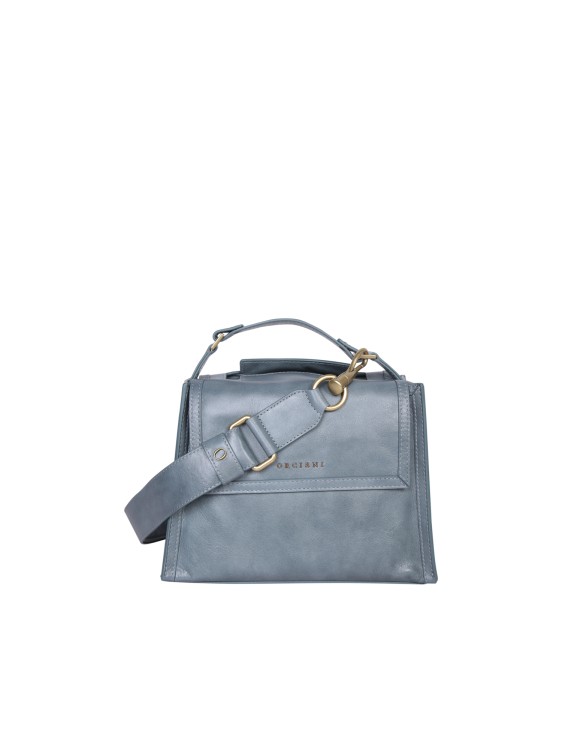 Orciani Shoulder Strap Leather Bag In Grey