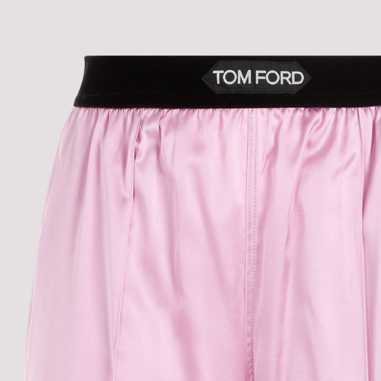 Shop Tom Ford Primrose Liliac Silk Satin Pijama Pants In Purple