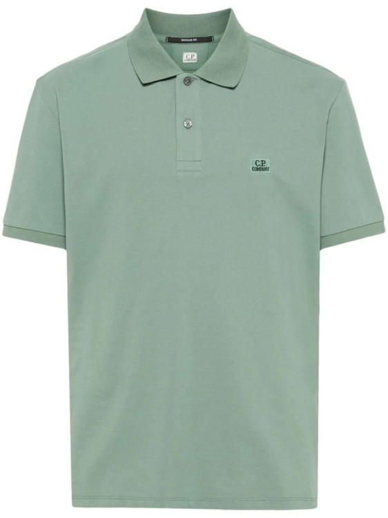 C.p. Company Short-sleeved Logo-embroidered Stretch-cotton Polo Shirt In Green