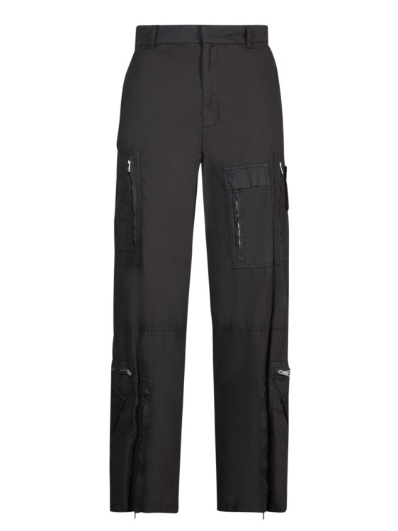 Givenchy Stretch Cotton Zipper Pants In Black