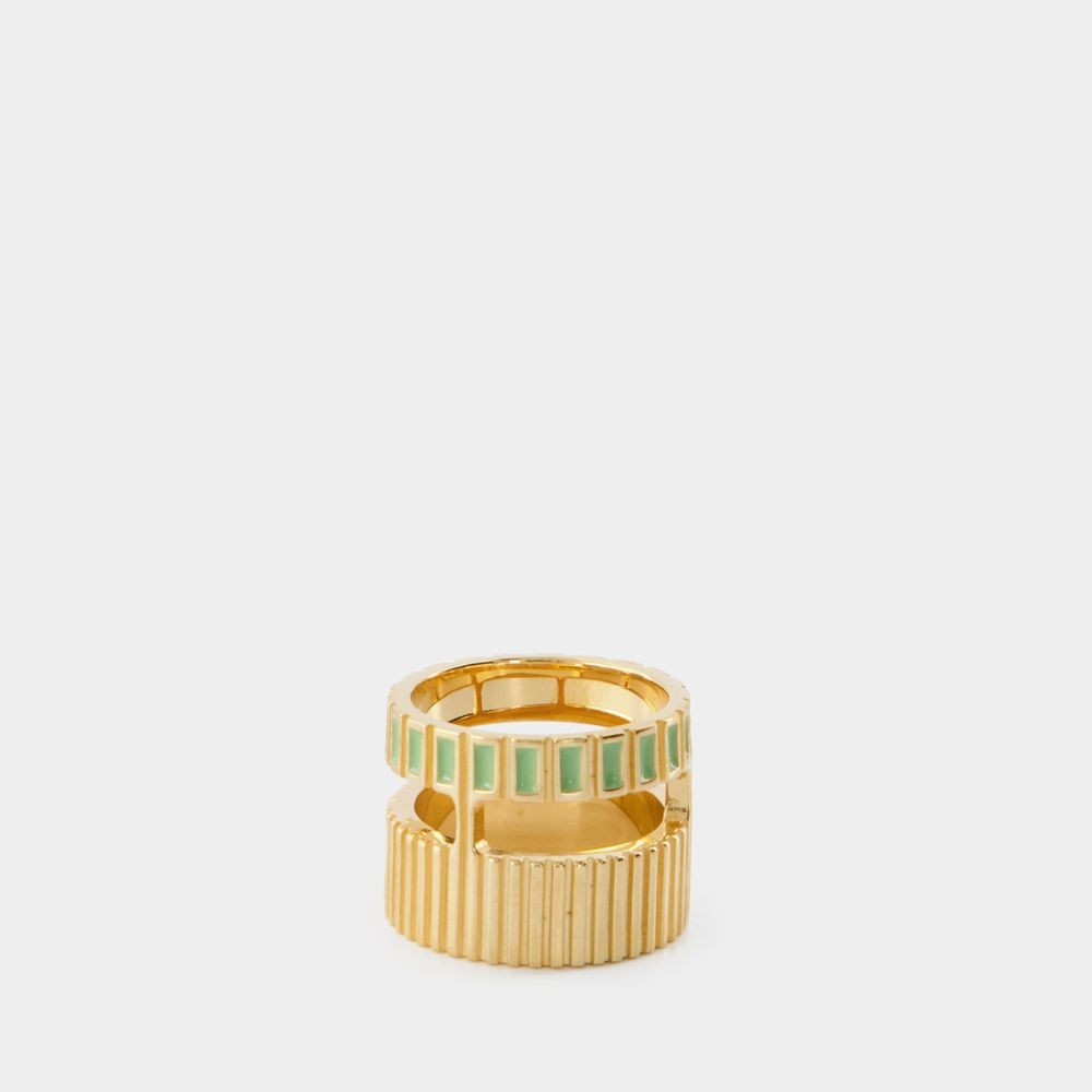 Ivi Slot Ring - Green - Or In Gold