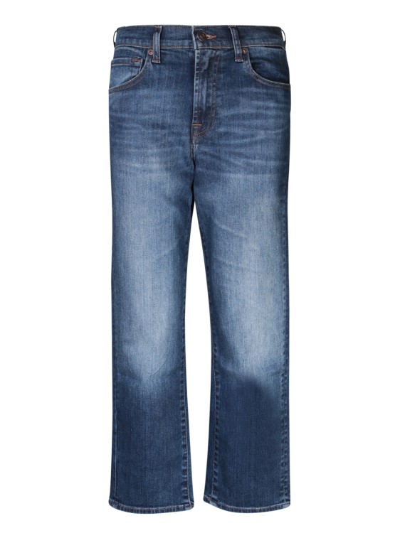 Shop 7 For All Mankind High-rise Straight Jeans In Blue