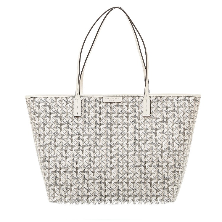 Shop Tory Burch Ever-ready Shopping With White Zip In Grey