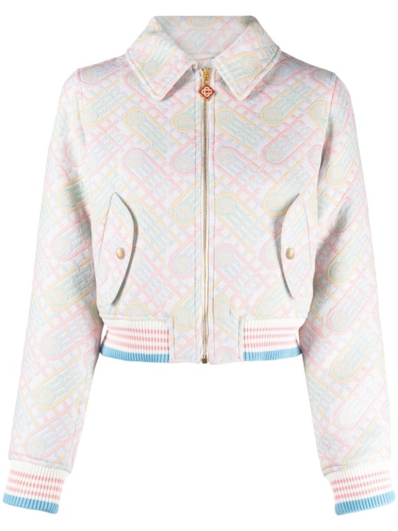 Shop Casablanca Multicolor Ping Pong Bomber Jacket In White
