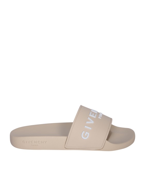 Givenchy Rubber Slide Sandals In Neutrals