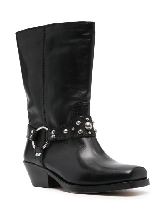 Isabel Marant 'anyta' Black Ankle Boots With Studs In Black