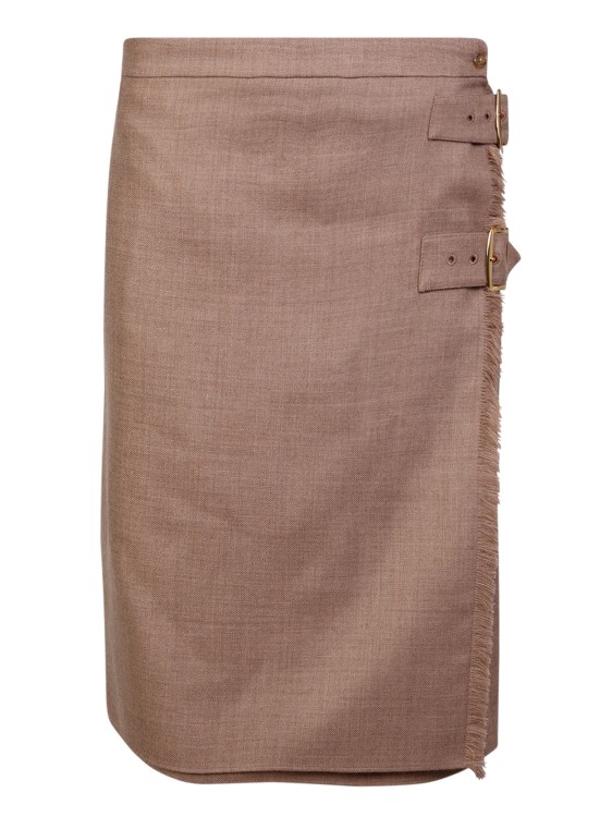 Burberry Pleated Skirt In Brown