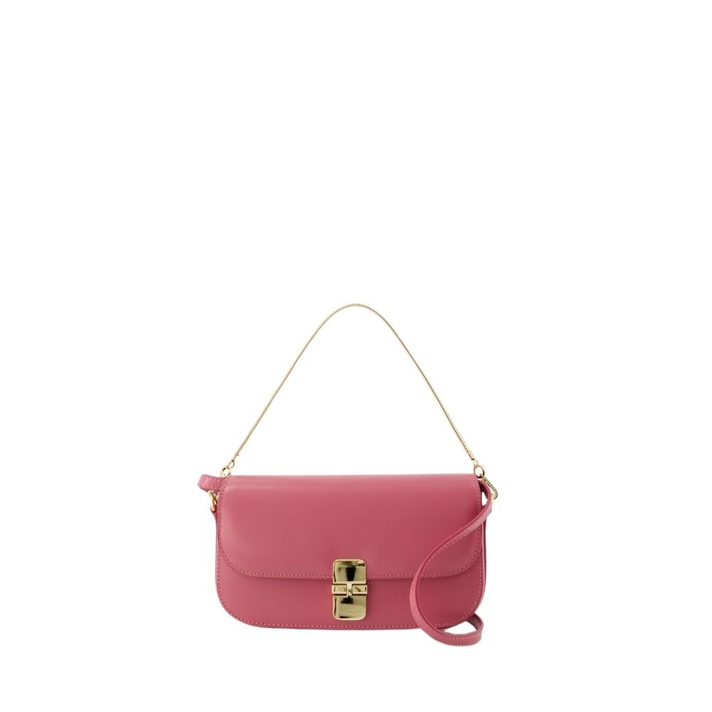 Shop Apc A.p.c. Grace Chaine Crossbody - Leather - Pink