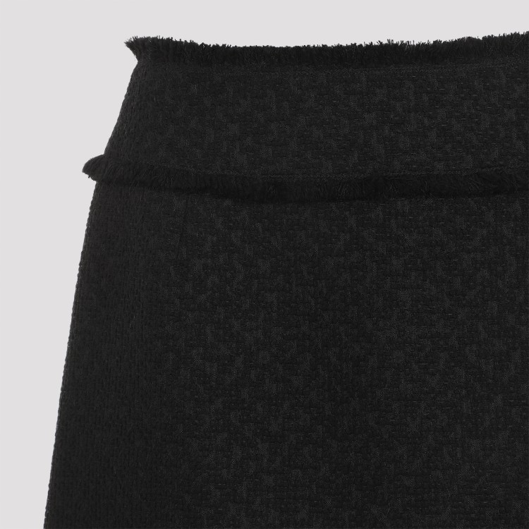 Dolce & Gabbana Wool-blend Tweed Miniskirt In Black