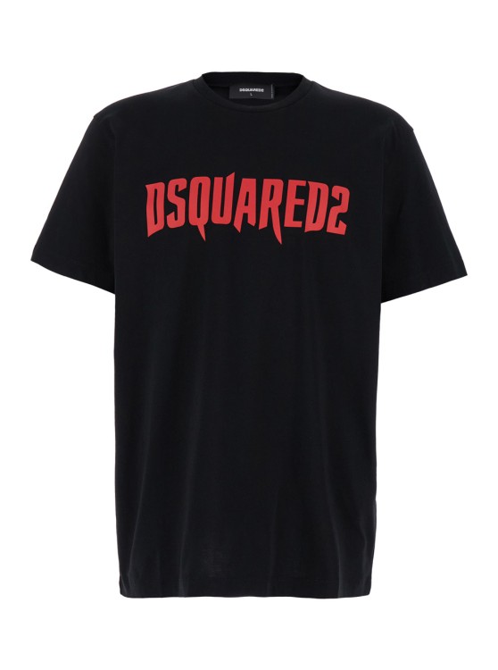 Dsquared2 Logo-print Crewneck T-shirt In Black