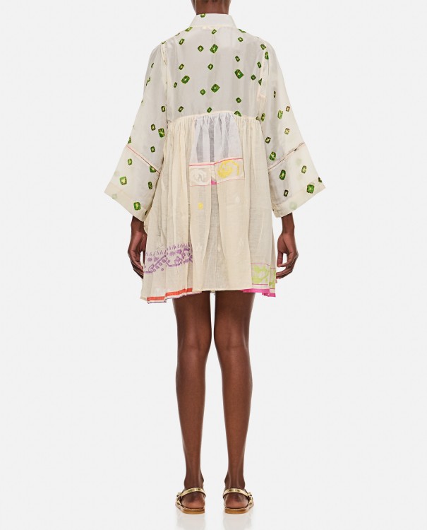 Shop Injiri Cotton And Silk Midi Dress In Neutrals