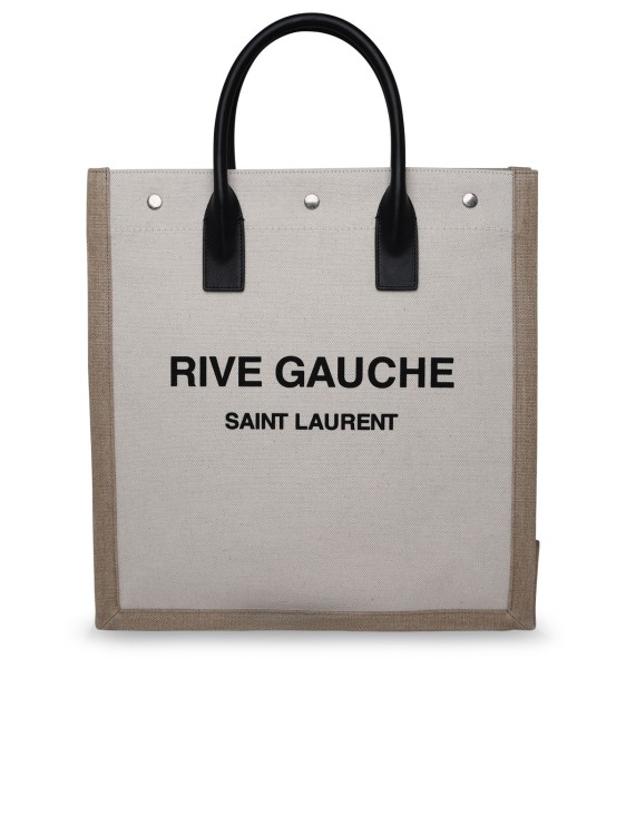 Saint Laurent Beige Canvas Bag In White