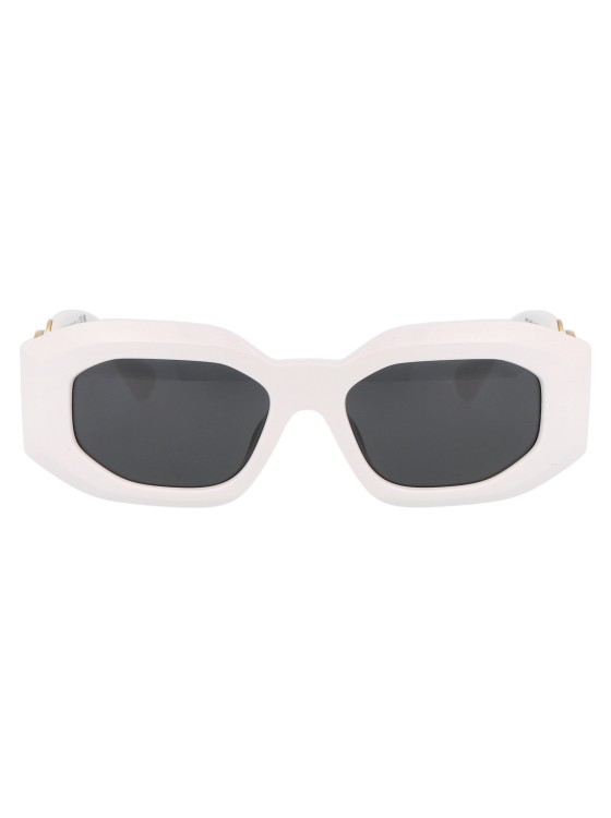 Versace Eyewear Rectangular Frame Sunglasses In White
