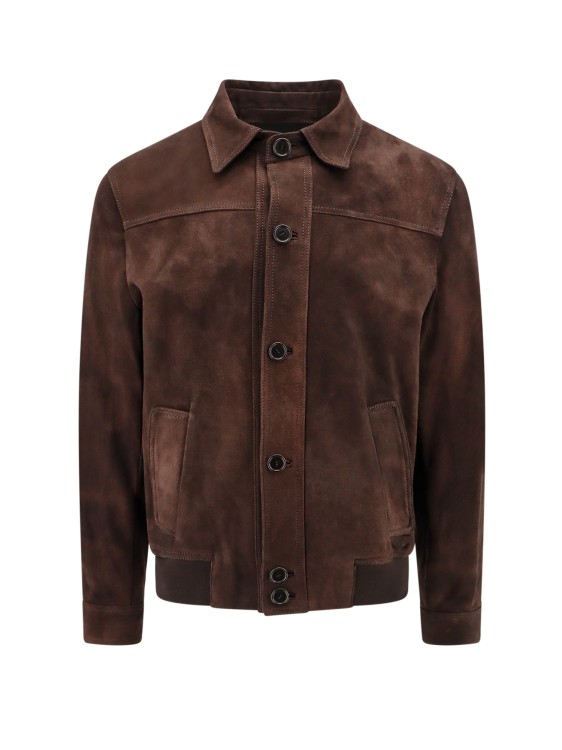 Shop Salvatore Santoro Suede Jacket With Stitched Profiles In Black