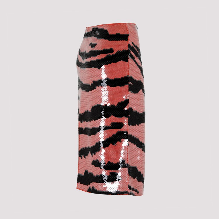 Bottega Veneta Multicolor Embellished Viscose Skirt In Burgundy