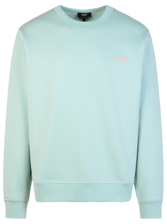 Shop Apc Boxy' Musk Green Cotton Sweatshirt In Blue