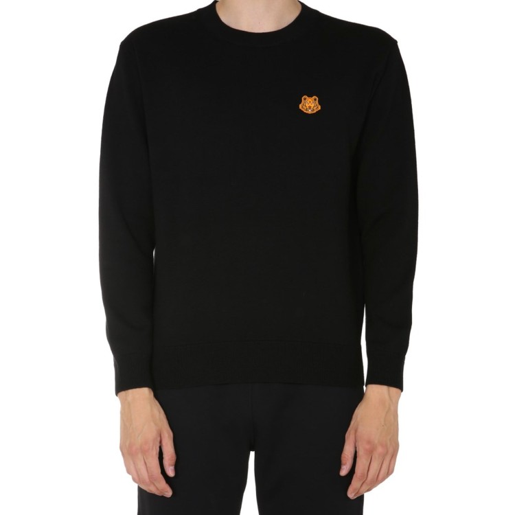 Shop Kenzo Black Wool Sweater