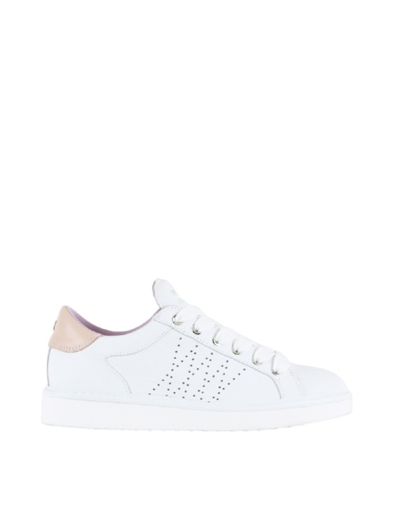 Shop Pànchic White Nappa Leather Sneakers