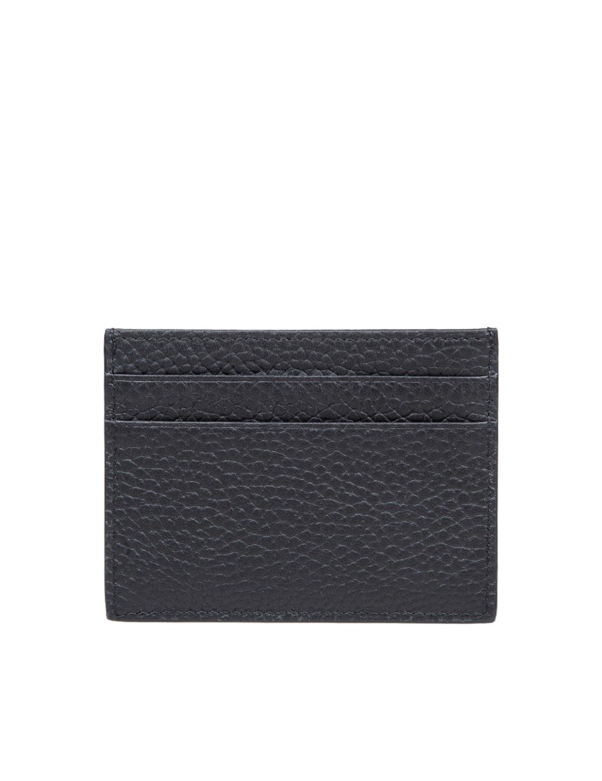 Dolce & Gabbana Small Zip-around Wallet In Calfskin With Raised Logo In Black
