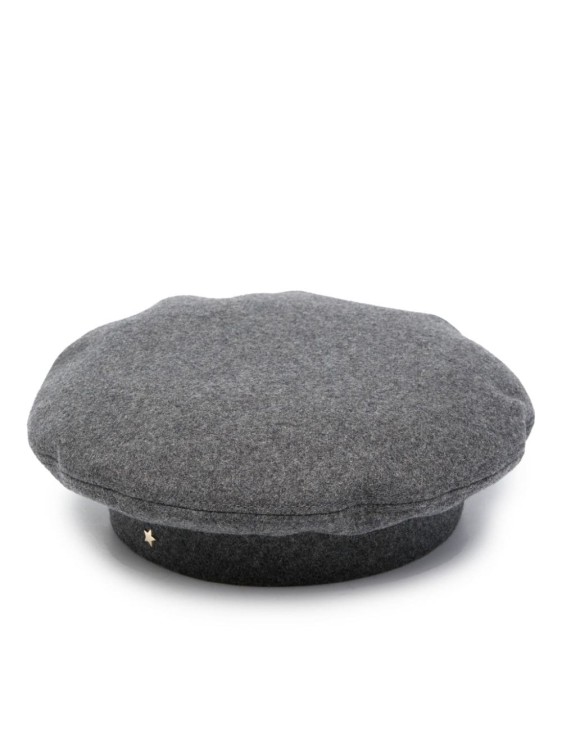 Shop Lorena Antoniazzi Star-stud Gray Hat In Grey