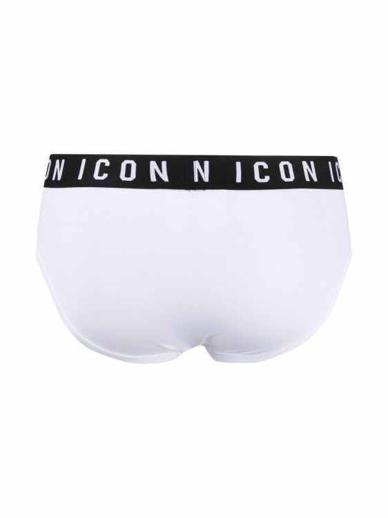 Shop Dsquared2 Icon Waistband Briefs In White
