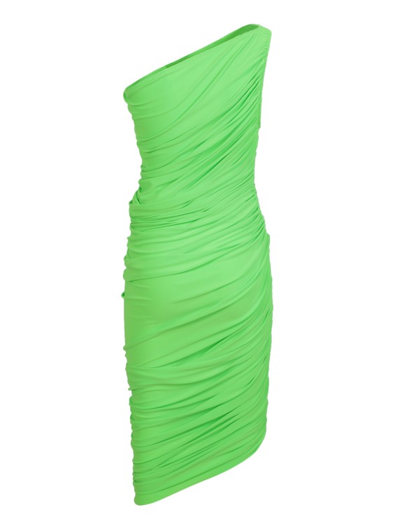 Shop Norma Kamali One Shoulder Neon Green Dress