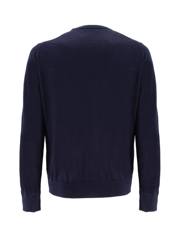 Shop Ballantyne Navy Blue Wool Sweater In Black