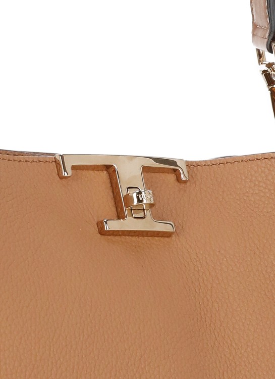 Shop Tod's Leather Shoulder Bag In Neutrals