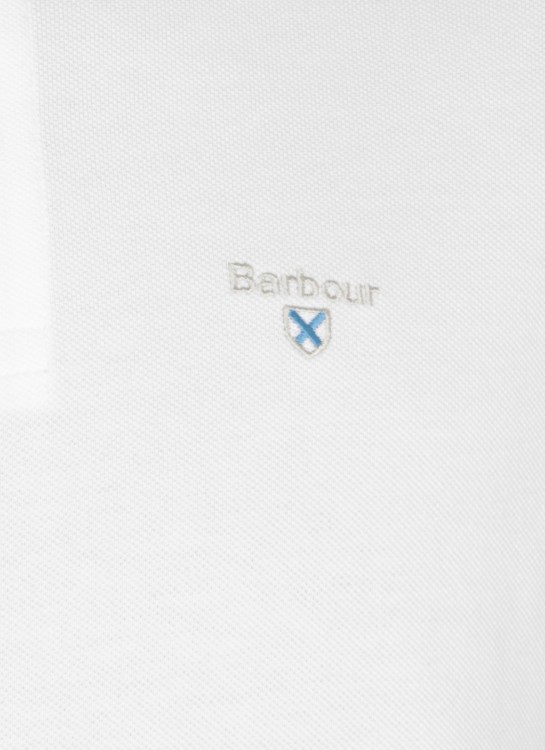 Shop Barbour White Cotton Twobuttons Polo Shirt
