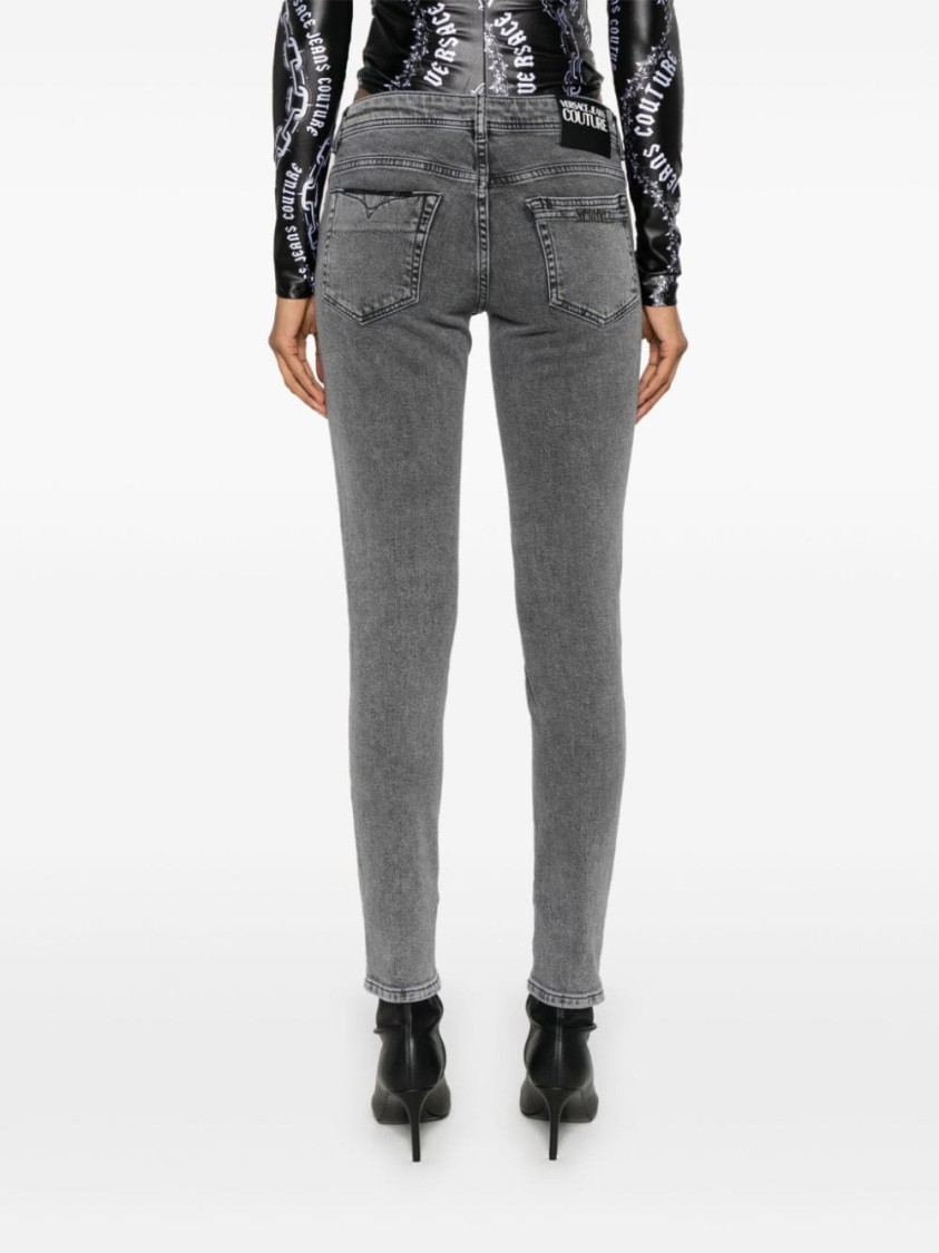 Versace Jeans Couture Five-pockets Skinny Jeans In Grey