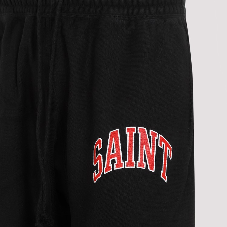 Shop Saint Mxxxxxx Black Logo-print Track Pants