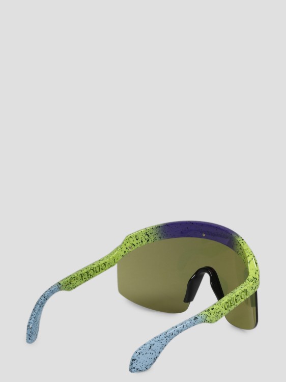 Shop Gucci Mask Frame Sunglasses In Green