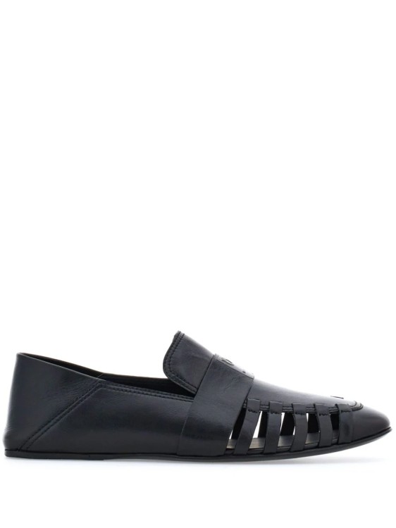 Ferragamo Cut-out Leather Loafers In Black