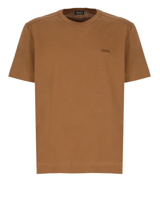 Shop Zegna Brown  Cotton Tshirt