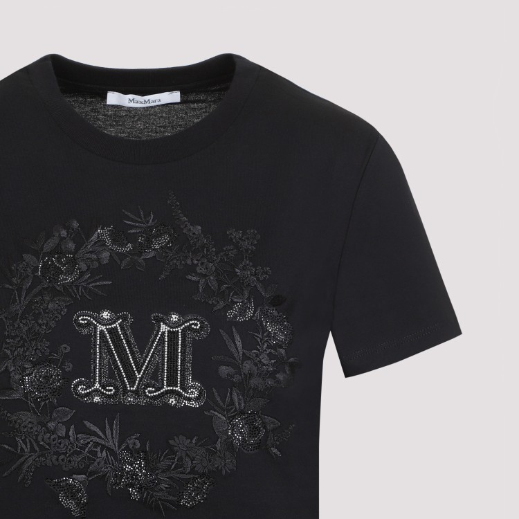Shop Max Mara Elmo M Drago Black Cotton T-shirt