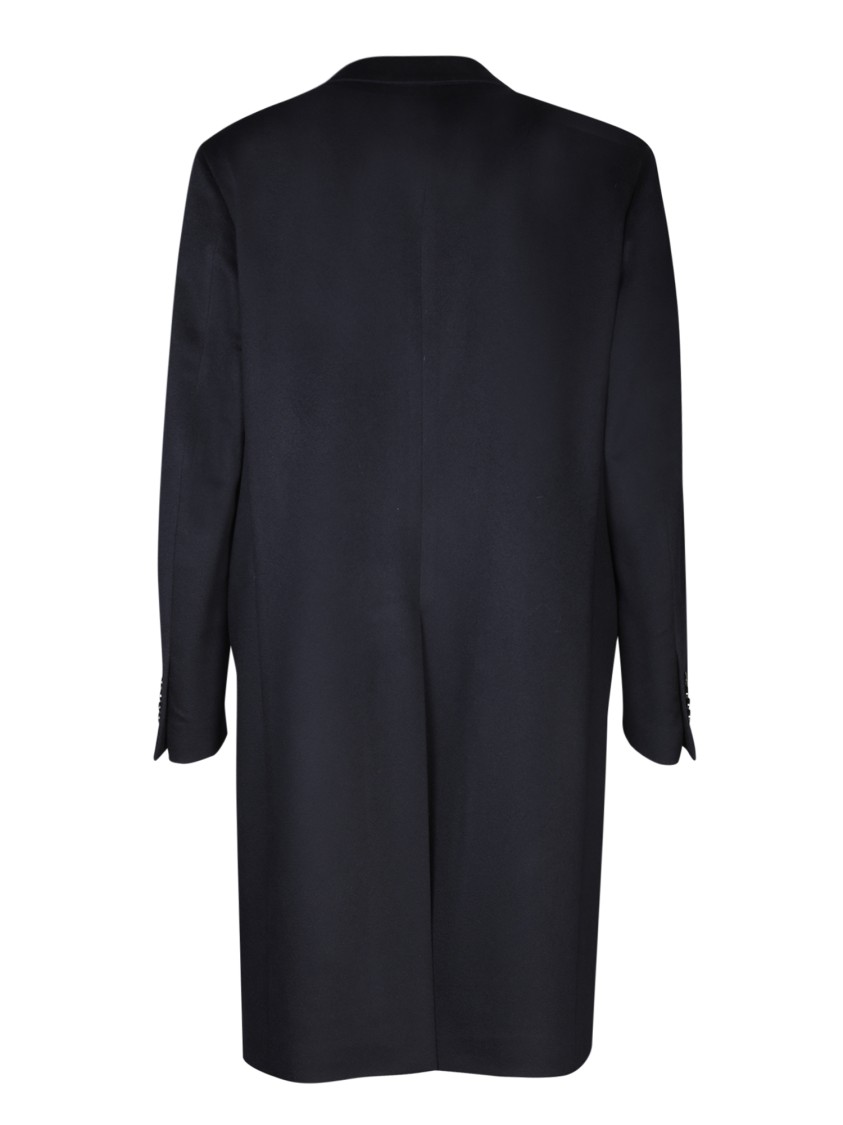Lardini Classic Long Coat With Tailored Fit And Elegant Detailing In Blue