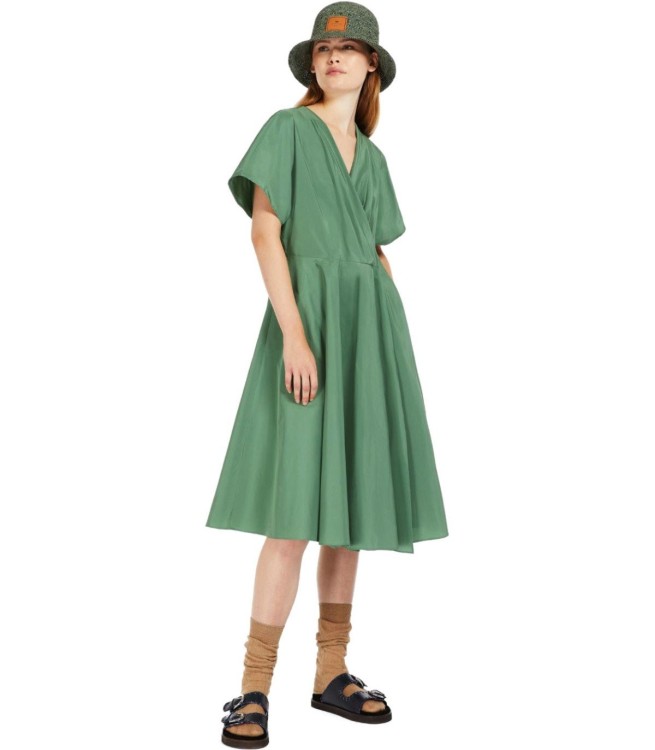 Shop Max Mara Giambo Green Midi Dress