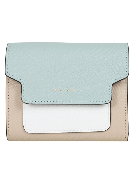 Marni Saffiano Leather Wallet In Gray