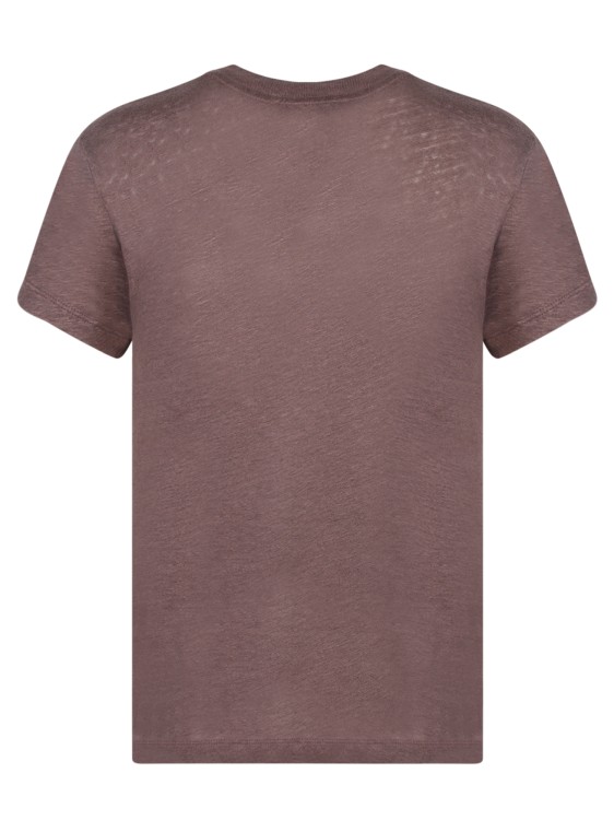 Shop Iro Brown Linen T-shirt With Crew Neck
