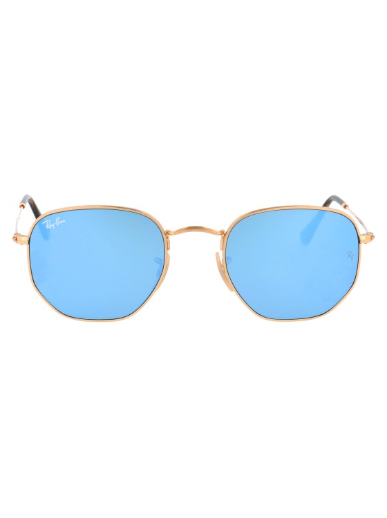 Ray Ban Hexagonal-frame Sunglasses In Blue