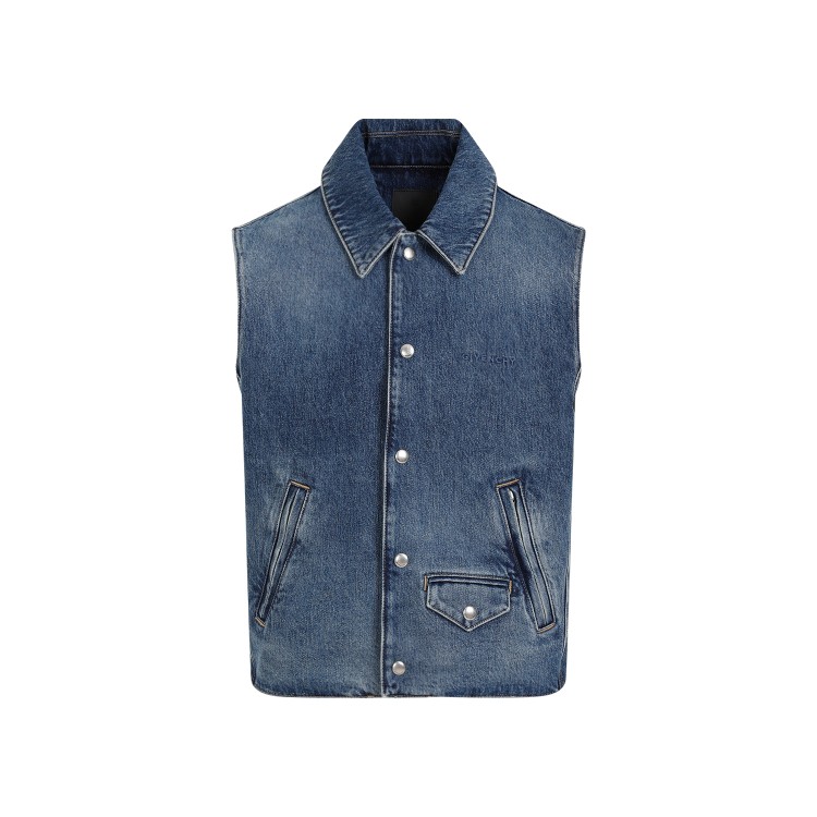 Givenchy Indigo Blue Cotton Sleeveless Denim Vest