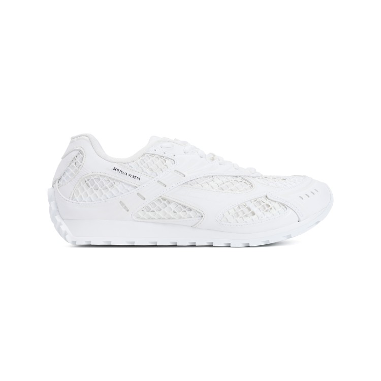 Shop Bottega Veneta White Polyurethane Sneakers