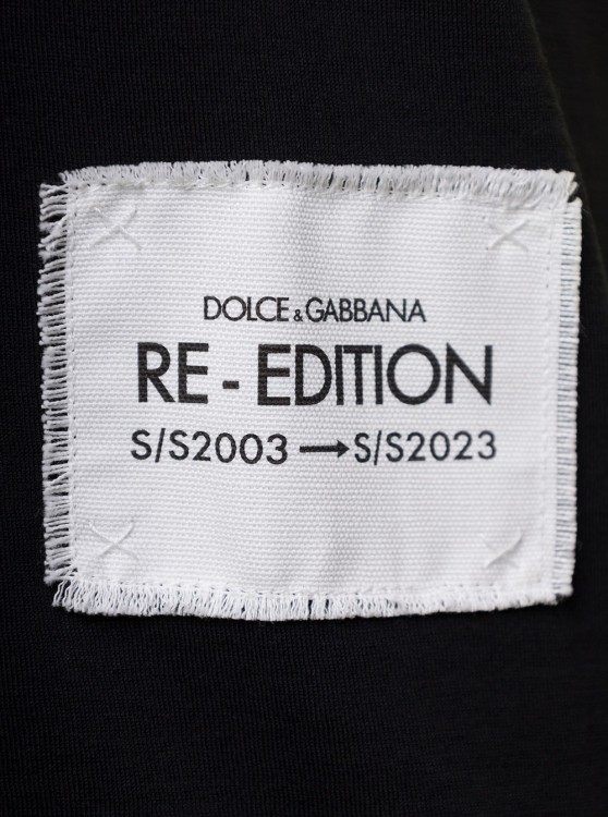 Shop Dolce & Gabbana Black Vest With Logo Patch And Print In Cotton