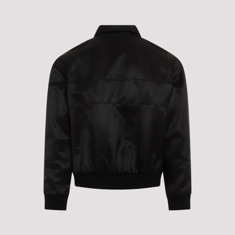 Shop Saint Laurent Satin Teddy Black Viscose-silk Jacket