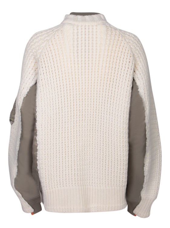 Shop Sacai Padded High Neck Jacket In White