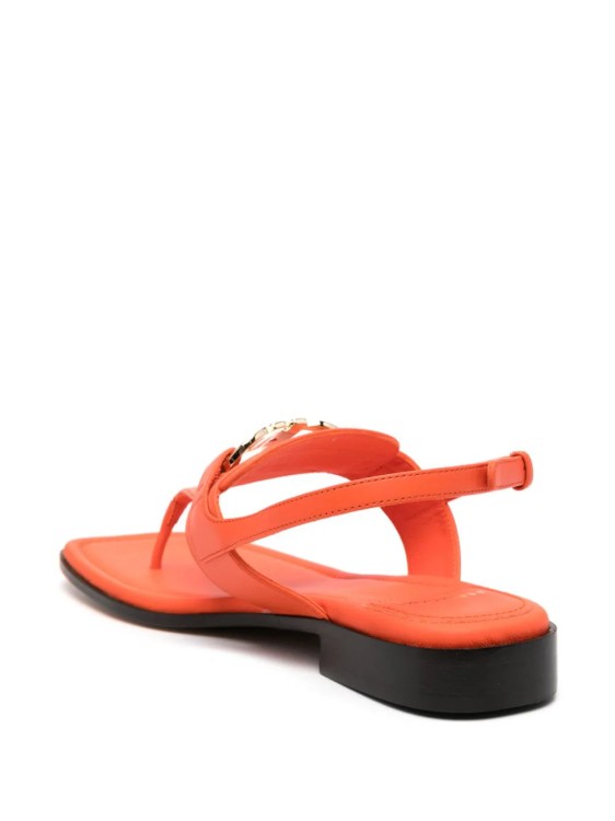 Shop Ferragamo Orange Gancini Sandals